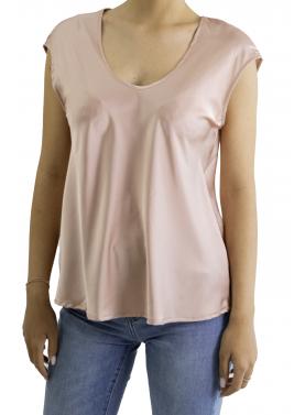 Blusa tinta unita con scollo a V